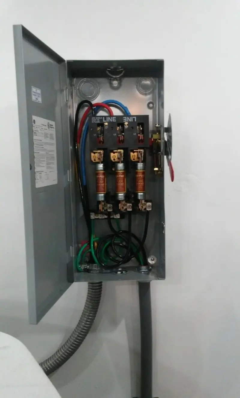 Three-phase disconnect switch installed for Electrical Wiring & Rewiring in Vineyard